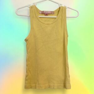 Vintage / Y2K Juicy Couture Baby Sleeveless Tank Top Size 4 Yellow Ribbed